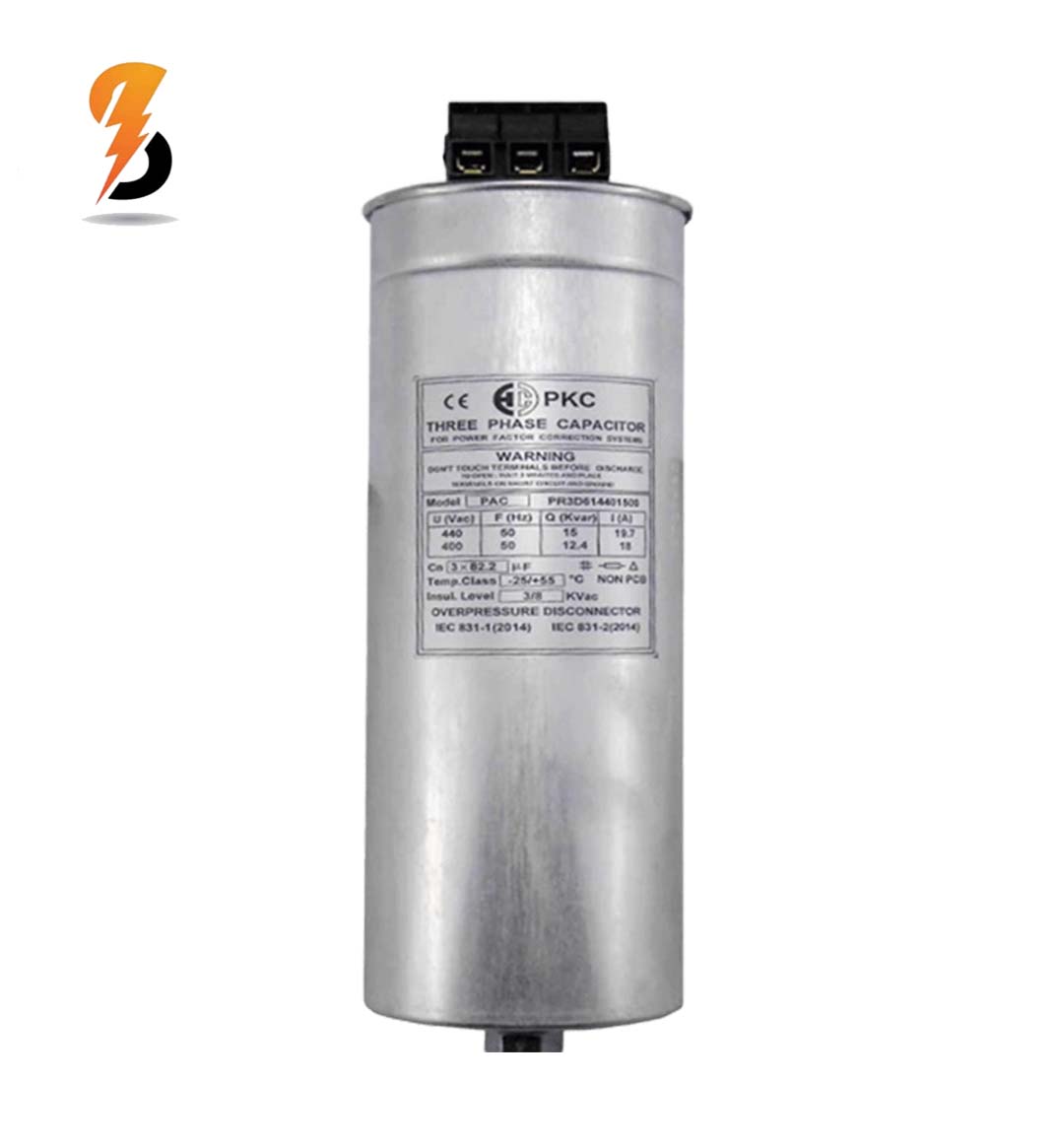 خازن تک فاز 1.67 کیلو وار سیلندری خشک پی کا سی 400V-440V (1)